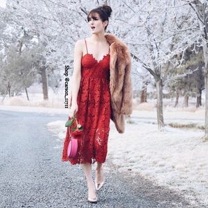 🦄Anthropologie Scarlet Lace Dress 4P Donna Morgan